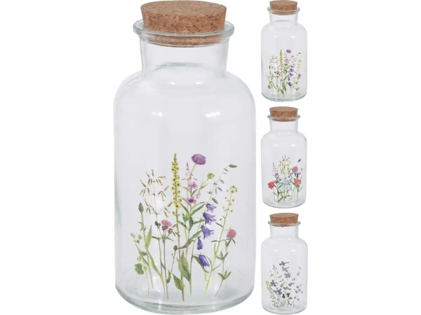 БУТЫЛКА стеклянная с пробковой крышкой 8*17 см (код 430794)