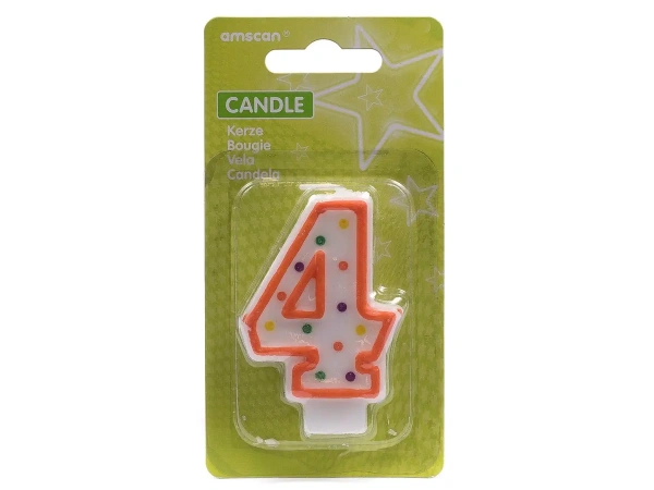 СВЕЧА для торта "Цифра 4" 7,6 см (арт. INT176004, код 233991)