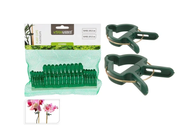 НАБОР ЗАЖИМОВ ДЛЯ РАСТЕНИЙ пластмасса/металл 20 шт.: 10шт*6,3 см, 10шт*4,3 см (код 483766)