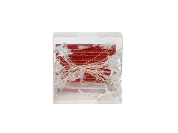 ГИРЛЯНДА декоративная светящаяся "Звезда" 2 м 20 лампочек (арт. MT.RS.IP20.BT.01.04.1.06, код 287840) (работает от батареек) (Белый)