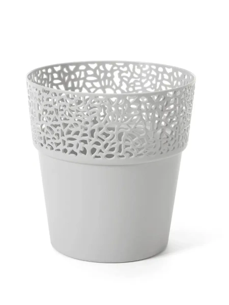 КАШПО пластмассовое "Rosa" серое 14,5 см (арт. LA657-69, код 696574)