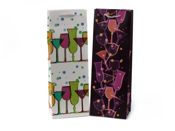 ПАКЕТ ПОДАРОЧНЫЙ ДЛЯ БУТЫЛКИ бумажный 12,5*36*8,5 см (арт. PK1050, код 175727)