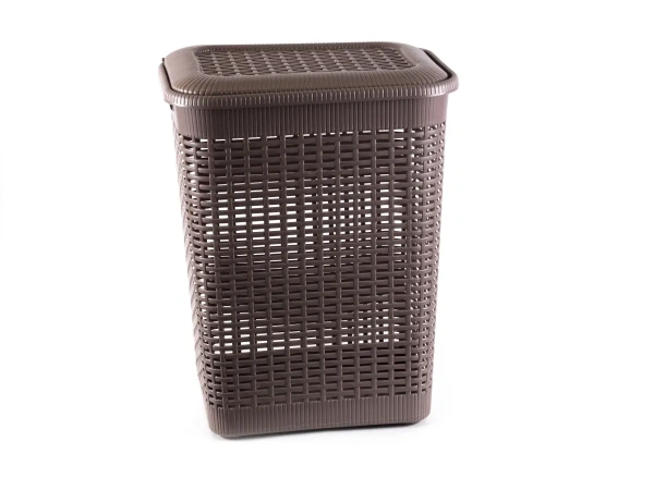 КОРЗИНА ДЛЯ БЕЛЬЯ пластмассовая коричневая 50 л/42*31*56 см (арт. 431293414, код 199951)