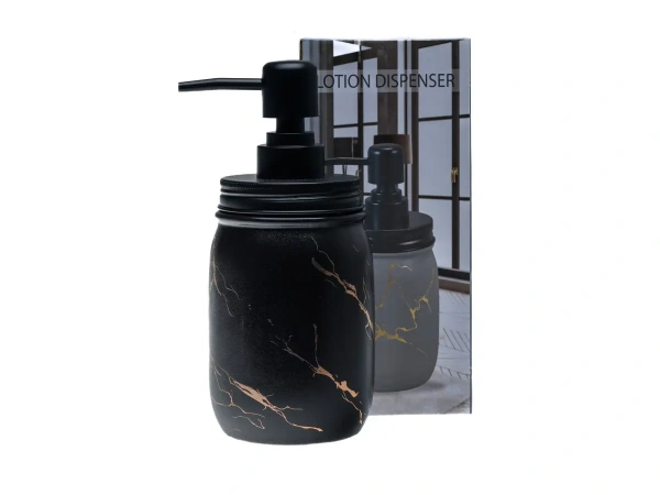 ДОЗАТОР ДЛЯ ЖИДКОГО МЫЛА керамический "Зевс" черный 500 мл/8,5*8,5*19 см (арт. 29297185, код 270323)