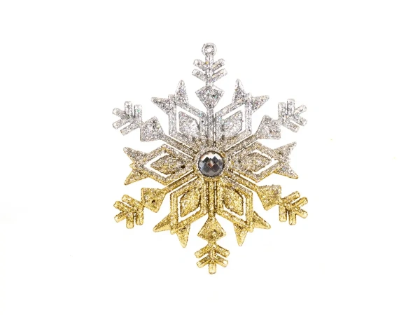 УКРАШЕНИЕ НОВОГОДНЕЕ пластмассовое подвесное "Снежинка" 15 см (арт. FC23HE-133, код 257522)