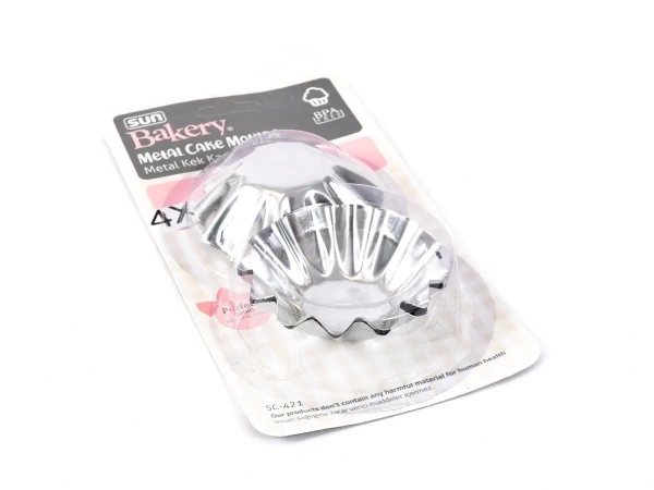 НАБОР ФОРМ ДЛЯ ВЫПЕКАНИЯ КЕКСОВ металлических 4 шт. 8,5*2,5 см (арт. SC-421/4, код 250547)