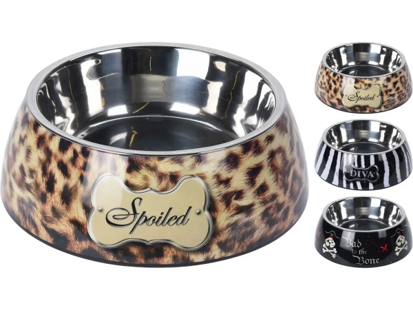 МИСКА ДЛЯ СОБАКИ/КОШКИ металл/пластмасса 18*7,5 см (код 010521)