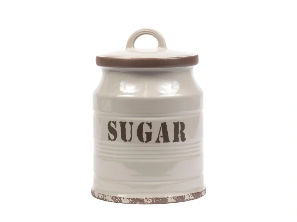 БАНКА ДЛЯ СЫПУЧИХ ПРОДУКТОВ керамическая "Sugar" 800 мл (арт. LF13297-Grey, код 236336)