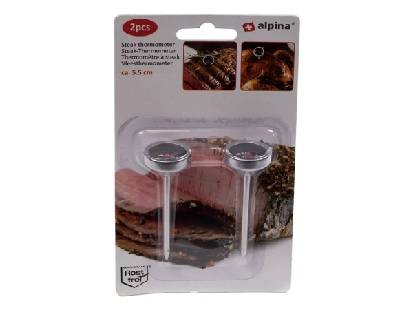 НАБОР ТЕРМОМЕТРОВ БЫТОВЫХ в металлическом корпусе для мяса 2 шт. 2,5*5,5 см (код 151373)