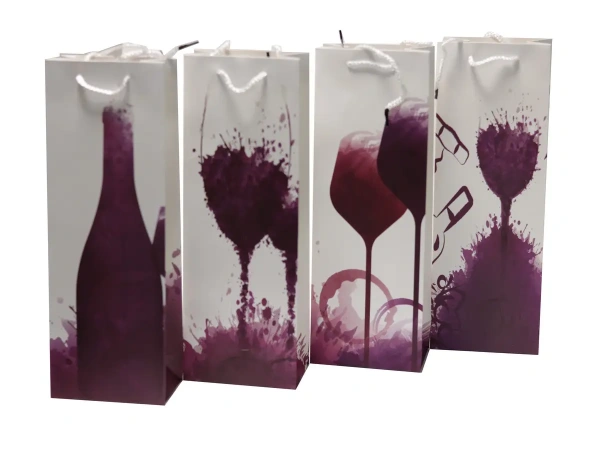 ПАКЕТ ПОДАРОЧНЫЙ ДЛЯ БУТЫЛКИ бумажный 12,5*36*8,5 см (арт. PK23606, код 261284)