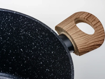 КАСТРЮЛЯ алюминиевая с антипригарным мраморным покрытием "Black Granite" с крышкой 28 см/6,5 л (арт. 704659, код 252251)