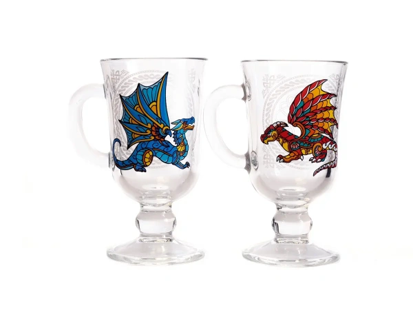 КРУЖКА стеклянная "Глинтвейн. Витражный дракон" 200 мл/14 см (арт. 08с1405 ДЗ Витраж дракон, код 052455)