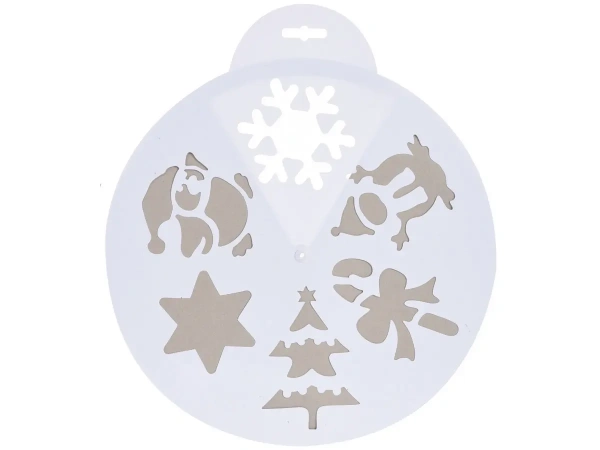 ТРАФАРЕТ пластмассовый "Новогодний" 30 см (код 363777)