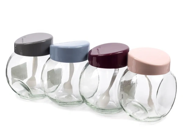 БАНКА ДЛЯ СЫПУЧИХ ПРОДУКТОВ стеклянная с пластмассовой крышкой и ложкой 750 мл (арт. M-246, код 832463)