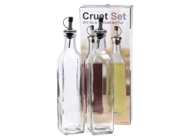 НАБОР БУТЫЛОК ДЛЯ УКСУСА И МАСЛА стеклянных 2 шт. 530 мл с дозаторами (арт. 52226, код 215812)