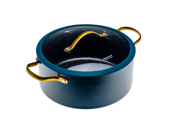 КАСТРЮЛЯ алюминиевая с антипригарным покрытием с крышкой 4,5 л/24*10,5 см (арт. C005-24, код 282050)