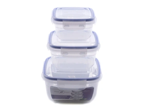 НАБОР КОНТЕЙНЕРОВ ДЛЯ ПРОДУКТОВ пластмассовых герметичных 3 шт. 500/900/1500 мл (арт. 94062, код 940625)