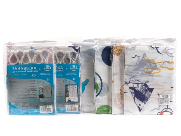 ЗАНАВЕС-ШТОРКА ДЛЯ ВАННОЙ виниловая 180*180 см (арт. СН34-85, код 625422)