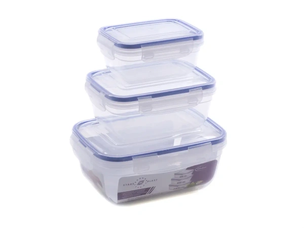 НАБОР КОНТЕЙНЕРОВ ДЛЯ ПРОДУКТОВ пластмассовых герметичных 3 шт. 400/800/1400 мл (арт. 94071, код 940717)