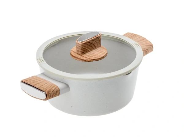 КАСТРЮЛЯ алюминиевая с керамическим покрытием "Ceramic Latte" 20*9 см/2 л со стеклянной крышкой (арт. BS11435, код 263080)