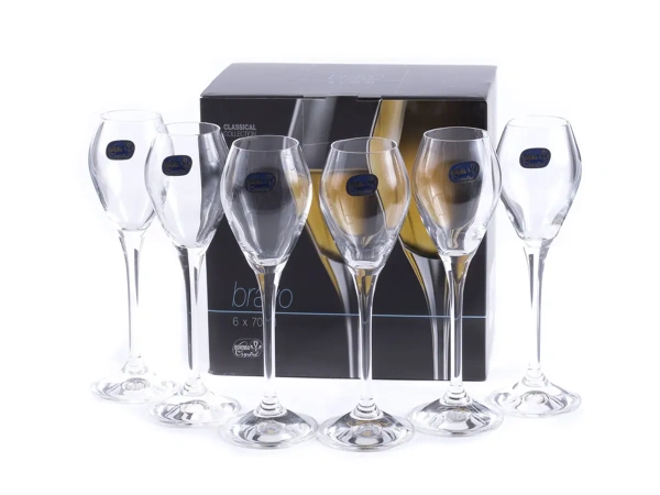 НАБОР РЮМОК ДЛЯ ЛИКЕРА стеклянных "Bravo" 6 шт. 70 мл (арт. 40817/70, код 847562)