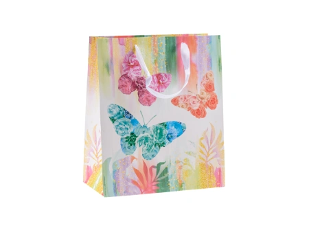 ПАКЕТ ДЛЯ ПОДАРКА бумажный ламинированный "Бабочки" 23*27*11,5 см (арт. 2634294, код 342945)