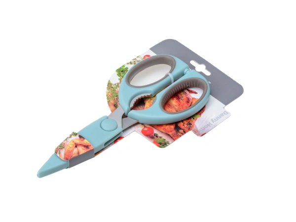 НОЖНИЦЫ КУХОННЫЕ металл/пластмасса 9,5*12,5 см (арт. DH0683-BLUE, код 533317)