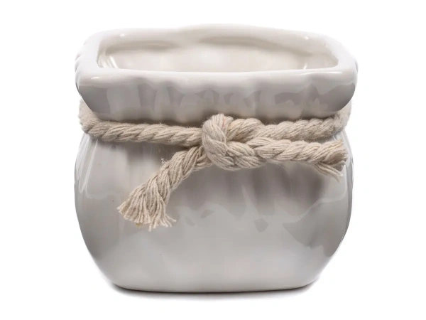 КАШПО ДЛЯ ЦВЕТОВ керамическое "Мешочек" 9*9*6 см (арт. 10889252, код 220465)