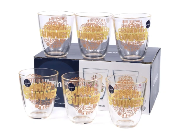 НАБОР СТАКАНОВ стеклянных "Hello Summer" 6 шт. 310 мл (арт. P5535, код 194407)