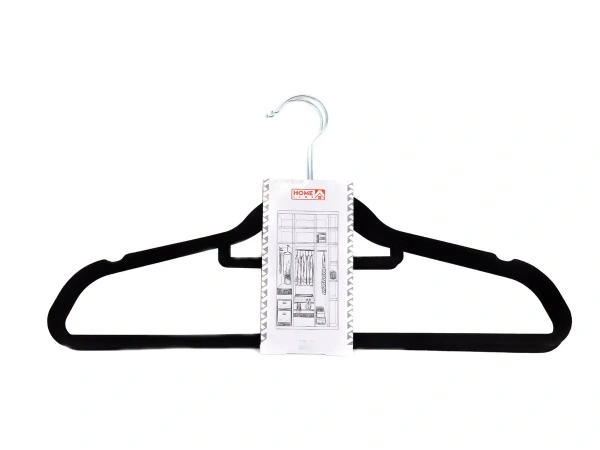 НАБОР ВЕШАЛОК ДЛЯ ОДЕЖДЫ велюр/пластмасса 2 шт. 45 см (арт. BB101909, код 251360)