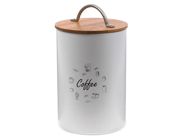 БАНКА ДЛЯ СЫПУЧИХ ПРОДУКТОВ металлическая "Кофе" 11*15,5 см (арт. GS-03113R-C, код 217113)