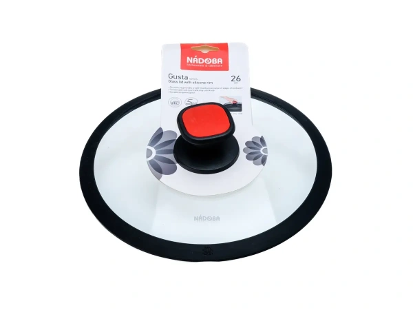 КРЫШКА стеклянная "GUSTA" 26 см с силиконовым ободом (арт. 751712, код 956356)