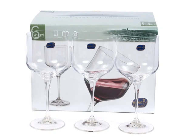 НАБОР БОКАЛОВ ДЛЯ ВИНА стеклянных "Uma" 6 шт. 490 мл (арт. 40860/490)