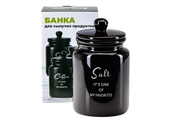 БАНКА ДЛЯ СЫПУЧИХ ПРОДУКТОВ керамическая "Salt" 950 мл/10,6*10*17,5 см (арт. QC23A618SA, код 292875)