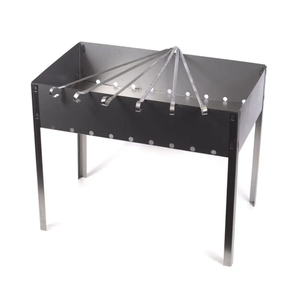 МАНГАЛ металлический сборный 50*30*40 см + 4 шампура (арт. 50069, код 003566)