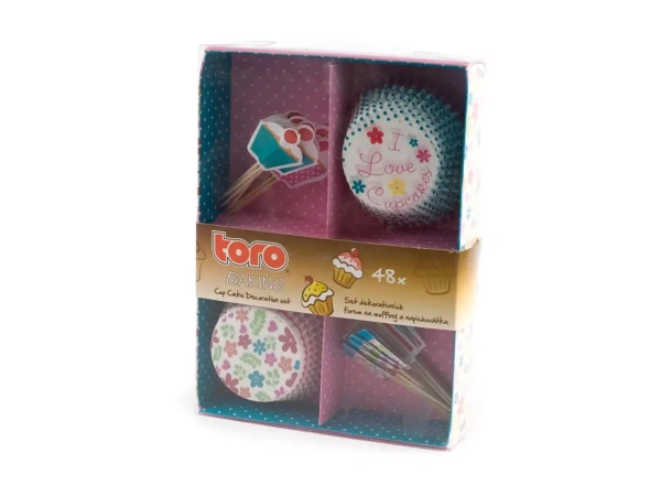 НАБОР ФОРМ ДЛЯ ВЫПЕКАНИЯ КЕКСОВ бумажных 24 шт. 7*4,5 см + 24 шпажки (арт. 263535)