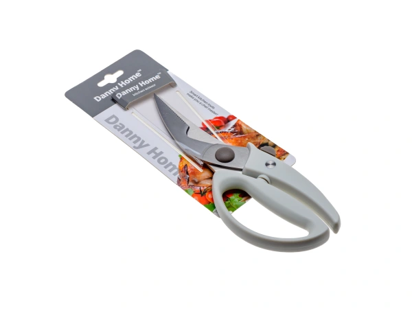 НОЖНИЦЫ КУХОННЫЕ металлические с пластмассовыми ручками 23 см (арт. DH3019-STONE WHITE, код 282296)