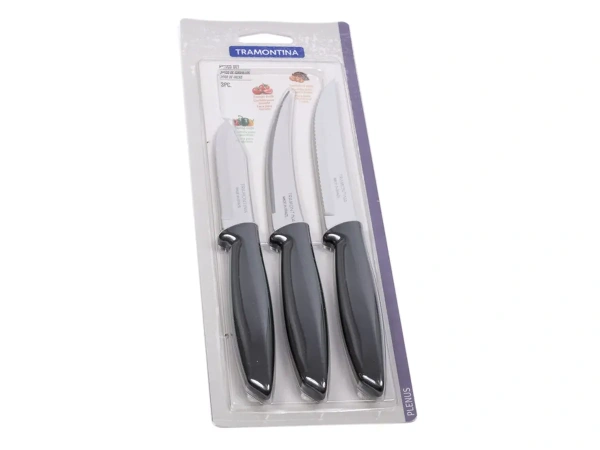 НАБОР НОЖЕЙ металлических "Plenus" 3 шт. 8,5/12,5/22 см с пластмассовыми ручками (арт. 23498040, код 257894)