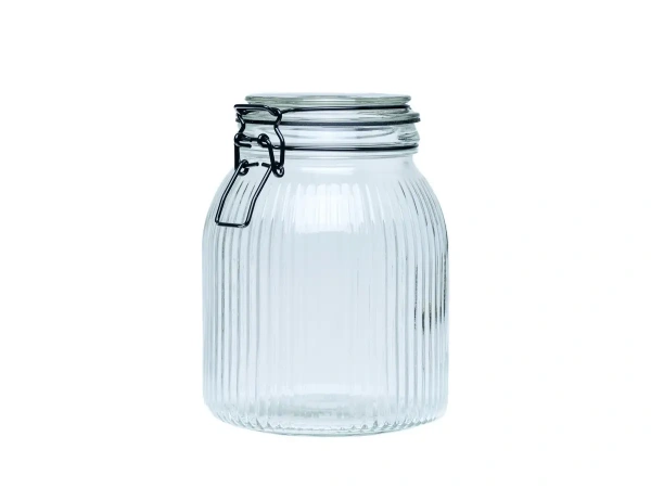 БАНКА ДЛЯ СЫПУЧИХ ПРОДУКТОВ стеклянная 1,3 л/12,8*17,4 см с клипсой (арт. 92887-1, код 275359)