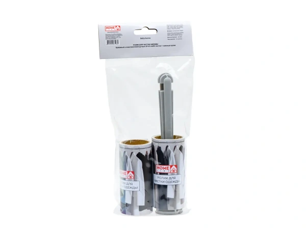 РОЛИК ДЛЯ ЧИСТКИ ОДЕЖДЫ бумажный с пластмассовой ручкой 20*4,5 см/60 листов + сменный валик (арт. BEL-035, код 271931)
