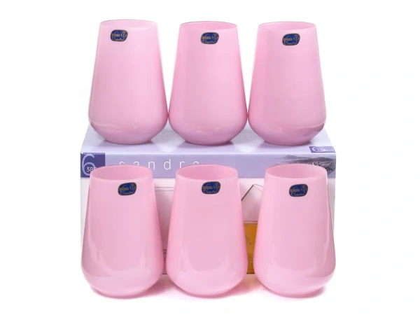 НАБОР СТАКАНОВ стеклянных декор. "Sandra Pink" 6 шт. 380 мл (арт. 23013/D5123/380)