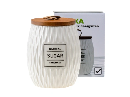БАНКА ДЛЯ СЫПУЧИХ ПРОДУКТОВ керамическая "Sugar" 700 мл/11*11*13 см (арт. QC25A144S, код 293018)