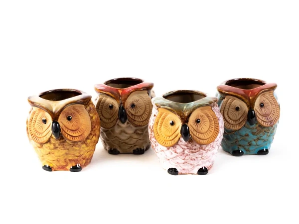 КАШПО керамическое "Совенок" 8*9*9 см (арт. 27860756, код 249374)