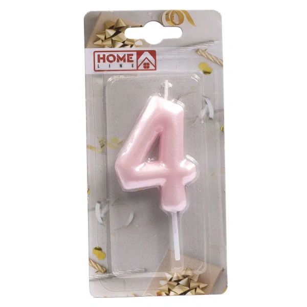 СВЕЧА для торта "Цифра 4" 4*6 см (арт. DY0016-4/4, код 225514)