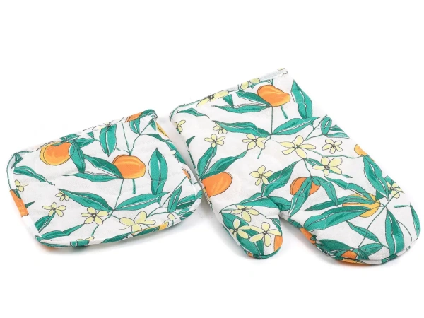 НАБОР КУХОННЫЙ текстильный "Радушная хозяйка. Сочный персик" 2 пр.: рукавица-прихват, прихват (арт. 3935сп)