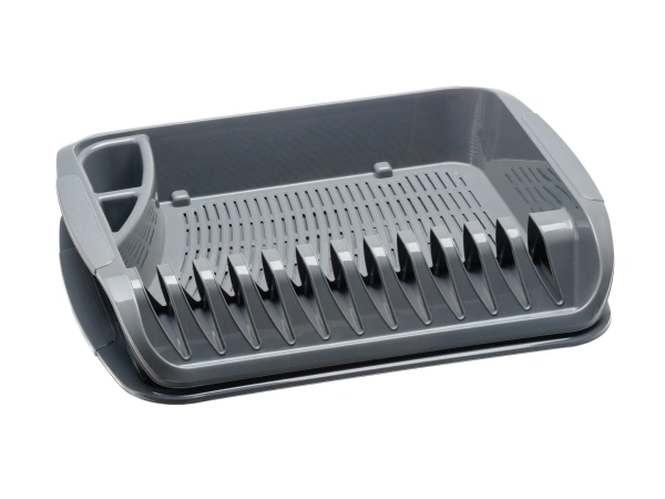 СУШИЛКА-ПОДДОН УНИВЕРСАЛЬНАЯ пластмассовая серая 39,5*29,5*8 см (арт. 431225311)(модель 12253, код 421044)