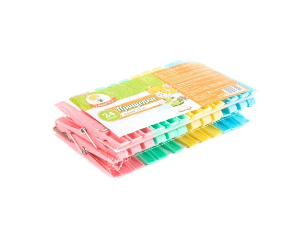 НАБОР ПРИЩЕПОК пластмассовых 24 шт. 7,2 см (арт. D0724-24, код 985521)