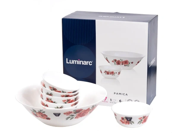 НАБОР САЛАТНИКОВ стеклокерамических "Essence Pamica" 7 шт. 12/27 см (арт. Q5052, код 241279)