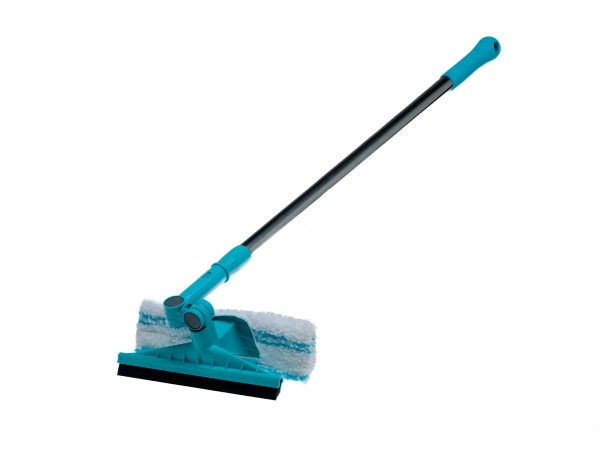 ЩЕТКА ДЛЯ МЫТЬЯ ОКОН резина/микрофибра с металлической телескопической ручкой 25*85-132 см (код 607032)