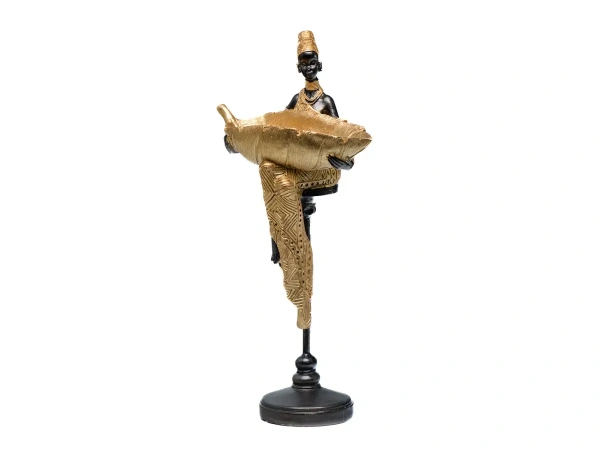 СТАТУЭТКА полистоун "Африканка с листом" 15,5*8,5*32,5 см (арт. 27838941, код 267606)